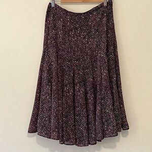 VTG 90s Jones New York Women’s Pink Black Pleated Midi Skirt 4P Geometric Tulip